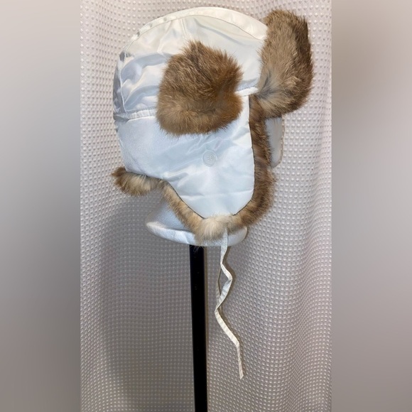 Men’s SIMONS Le 31 white Trapper Aviator Winter hat with genuine Fur size medium - Picture 6 of 16